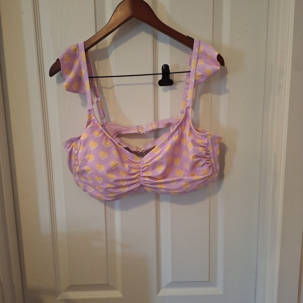 Target Pink Orange Heart Bikini Top Swimsuit Bra